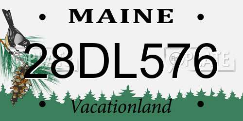 28DL576 Maine License Plate