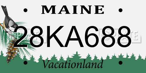 28KA688 Maine License Plate