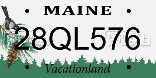 28QL576 Maine License Plate