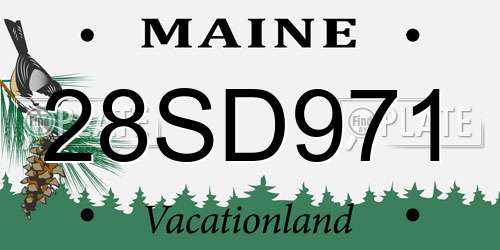 28SD971 Maine License Plate