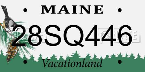 28SQ446 Maine License Plate