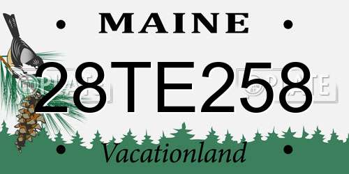 28TE258 Maine License Plate