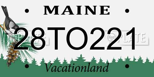 28TO221 Maine License Plate