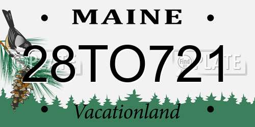 28TO721 Maine License Plate