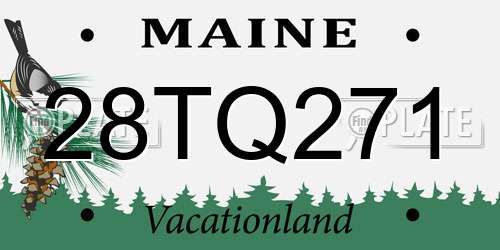 28TQ271 Maine License Plate