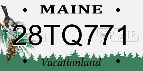 28TQ771 Maine License Plate