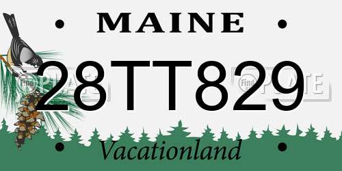 28TT829 Maine License Plate