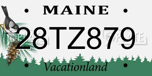 28TZ879 Maine License Plate