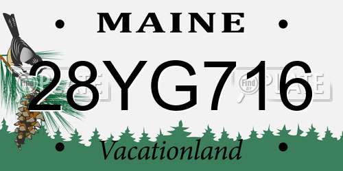 28YG716 Maine License Plate
