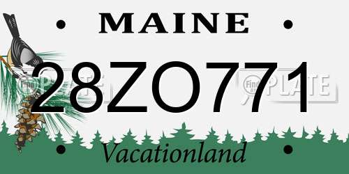 28ZO771 Maine License Plate