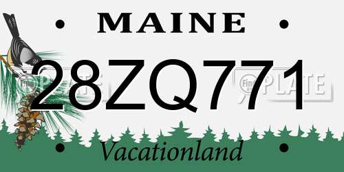 28ZQ771 Maine License Plate