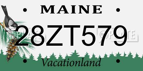 28ZT579 Maine License Plate