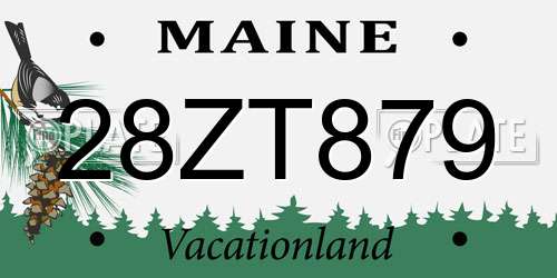 28ZT879 Maine License Plate