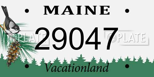 29047 Maine License Plate
