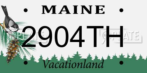 2904TH Maine License Plate