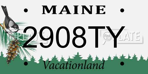 2908TY Maine License Plate