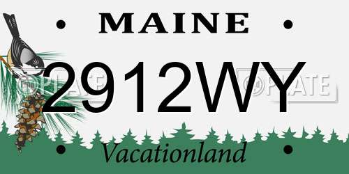 2912WY Maine License Plate