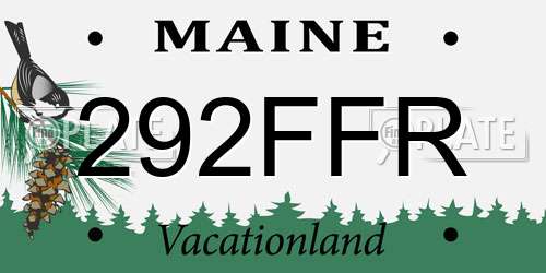 292FFR Maine License Plate
