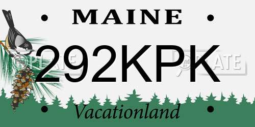 292KPK Maine License Plate
