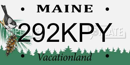 292KPY Maine License Plate