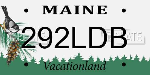 292LDB Maine License Plate
