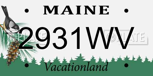 2931WV Maine License Plate