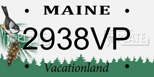 2938VP Maine License Plate