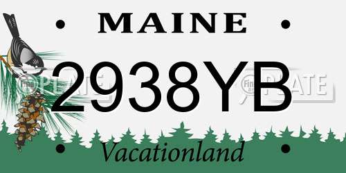 2938YB Maine License Plate