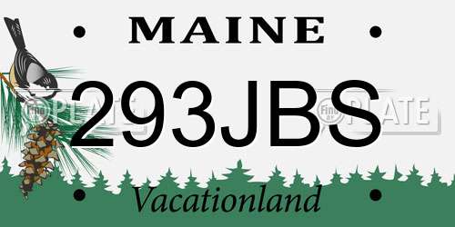 293JBS Maine License Plate