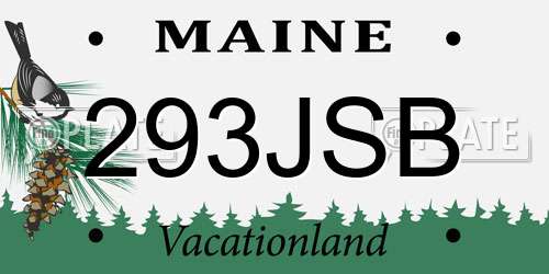 293JSB Maine License Plate