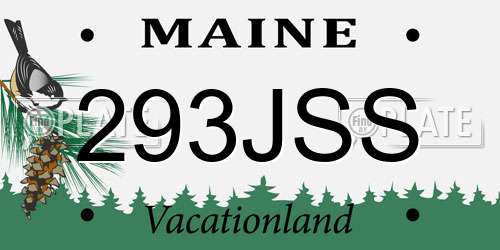 293JSS Maine License Plate