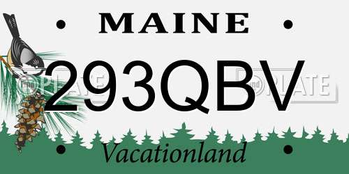 293QBV Maine License Plate