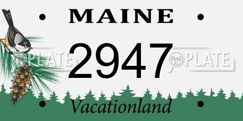 2947 Maine License Plate