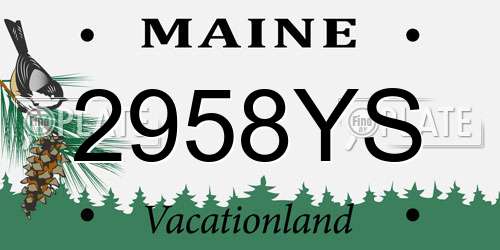 2958YS Maine License Plate