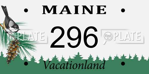 296 Maine License Plate