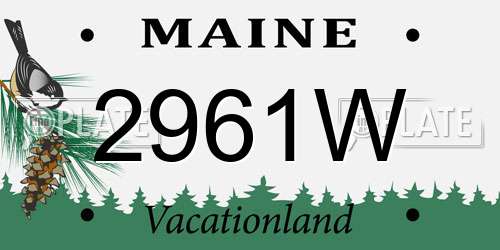 2961W Maine License Plate