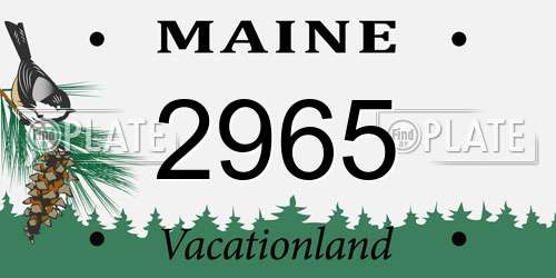 2965 Maine License Plate