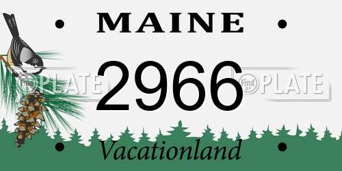 2966 Maine License Plate