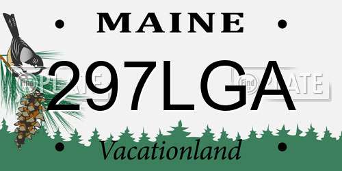 297LGA Maine License Plate