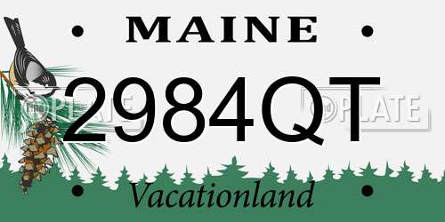 2984QT Maine License Plate