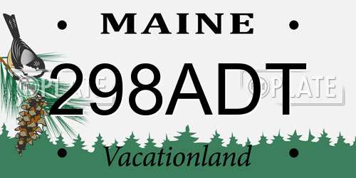 298ADT Maine License Plate
