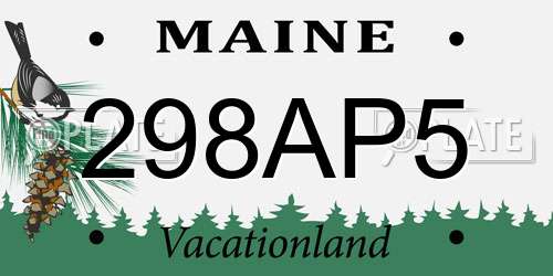 298AP5 Maine License Plate