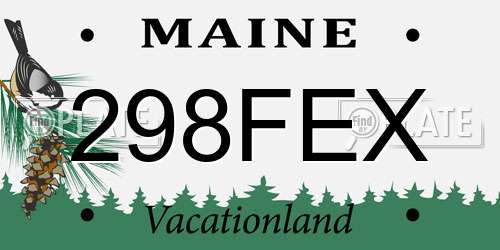 298FEX Maine License Plate