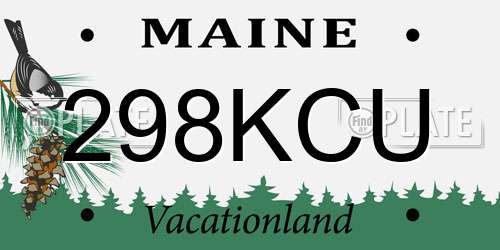 298KCU Maine License Plate