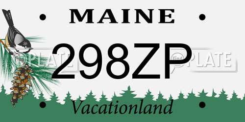 298ZP Maine License Plate