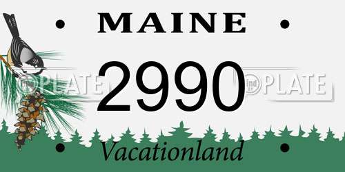 2990 Maine License Plate