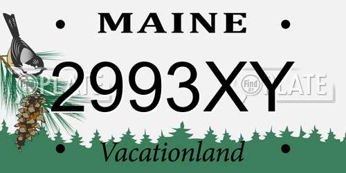 2993XY Maine License Plate