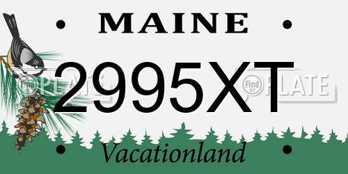 2995XT Maine License Plate