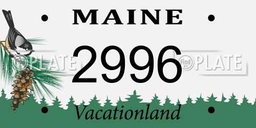 2996 Maine License Plate