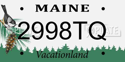 2998TQ Maine License Plate
